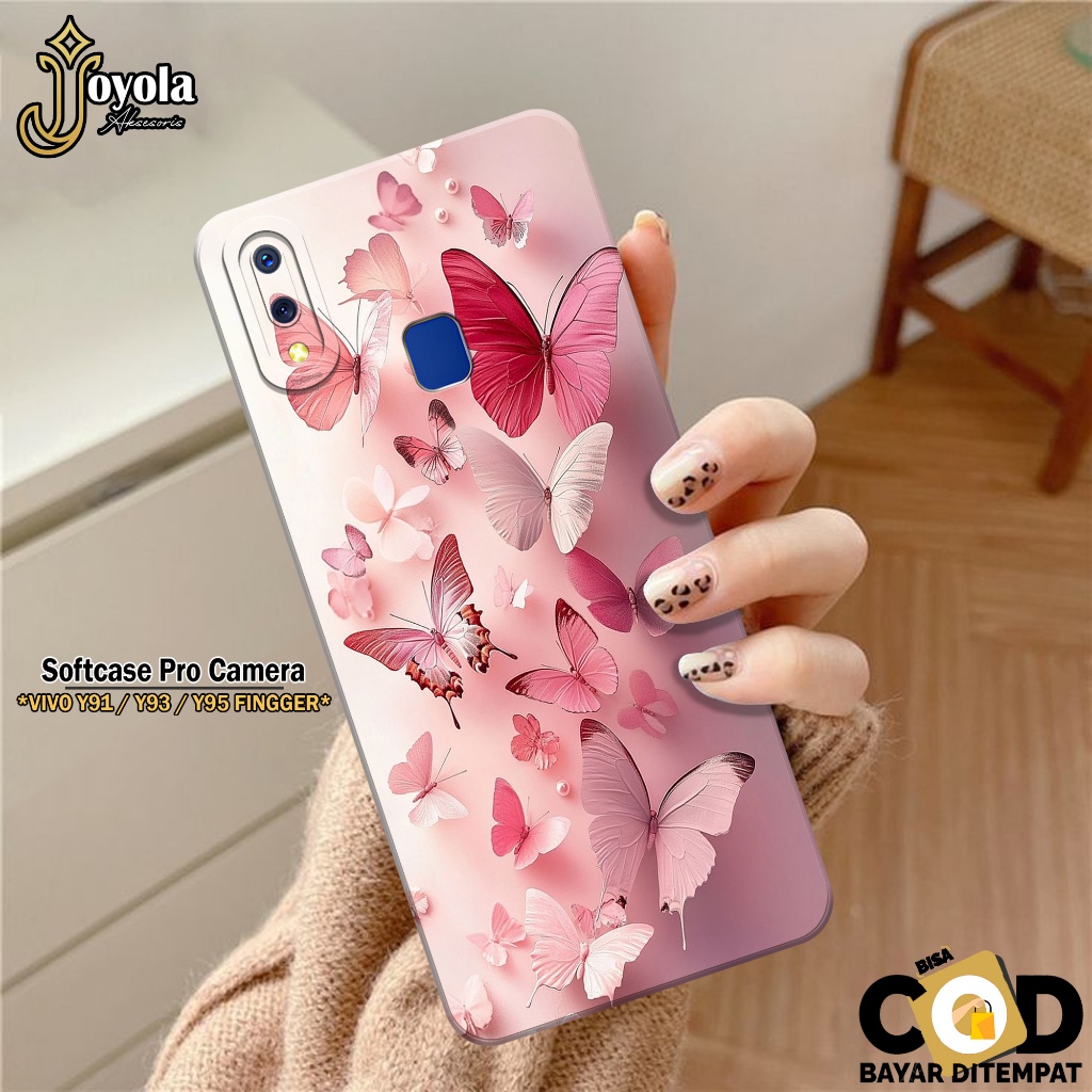 Case VIVO Y91/Y93/Y95 FINGER Fashion Casing Kupu Kupu Softcase Pro Camera - Case Pelindung Kamera - 