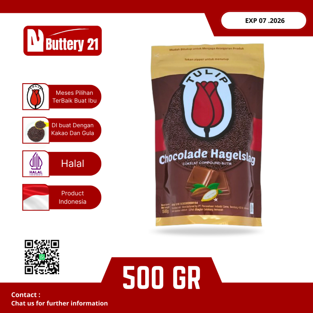 

TULIP MEISES CHOCOLADE HAGELSLAG 500 GR / MEISES TULIP 500 GR/SERES 500 GR