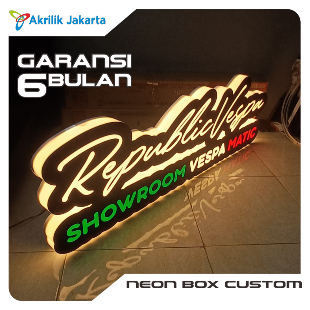 Neon Box custom bentuk kontur logo | custom Neon box | Neon box MURAH