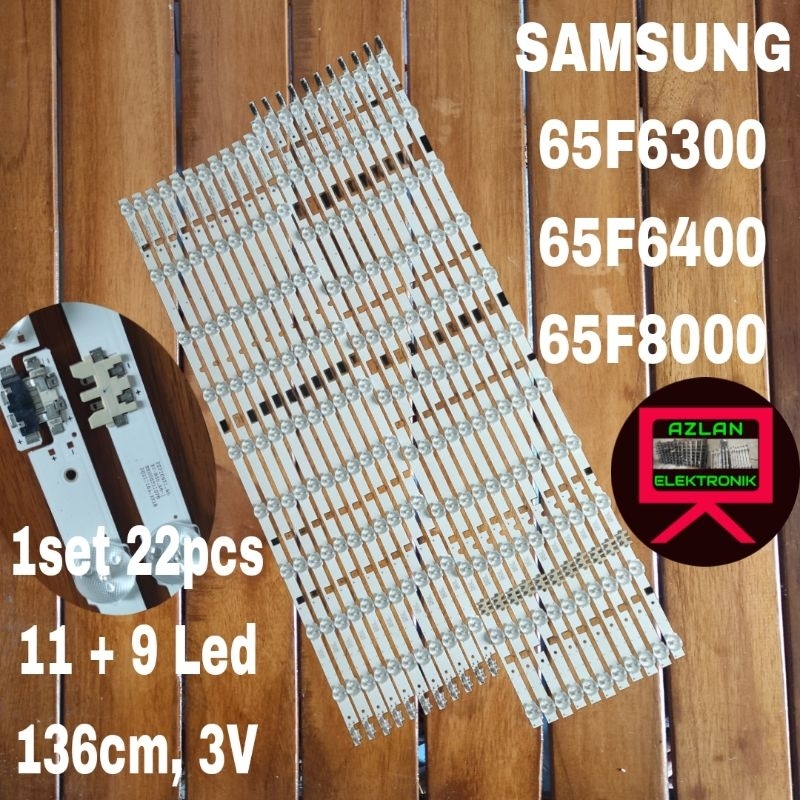 BACKLIGHT LED TV SAMSUNG 65F6300 65F6400 LAMPU BL 65F 22PCS 3V 11BARIS