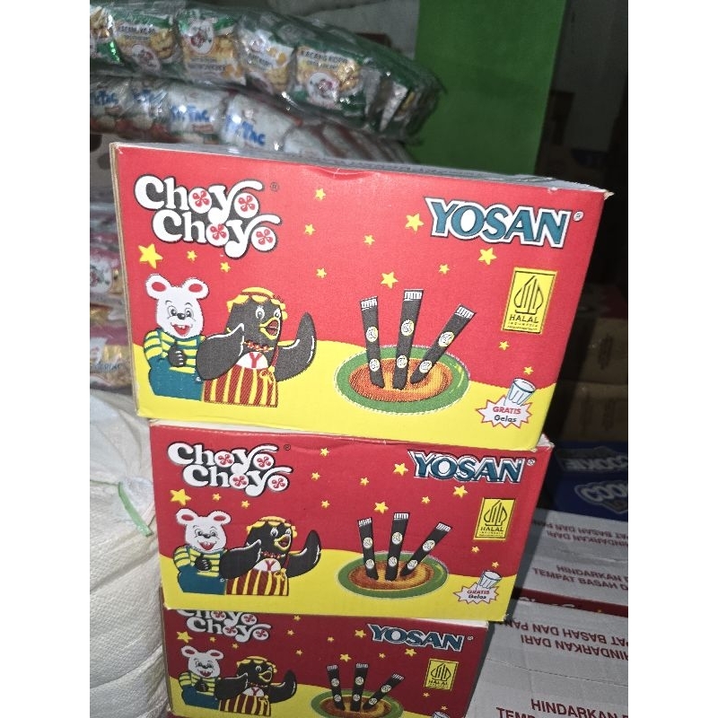 

1 dus YOSAN CHOYOCHOYO COKELAT PASTA JUMBO 1 LEMBAR ISI 24 x 5gr COKLAT CEMILAN ANAK MAKANAN RIngan