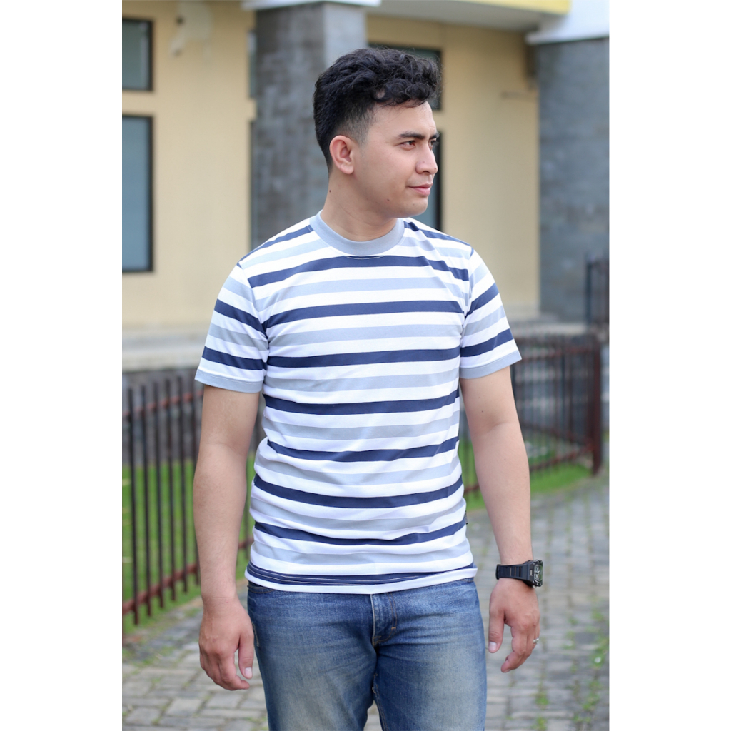 Kaos Stripe Pria dan Wanita Terbaru / Kaos Salur Pria dan Wanita Keren / Kaos Garis Garis