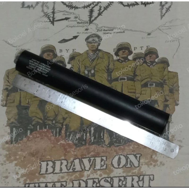 Silencer peredam jumbo 28cm x 4cm drat CW m4 mp5 aeg gnp sniper vsr10