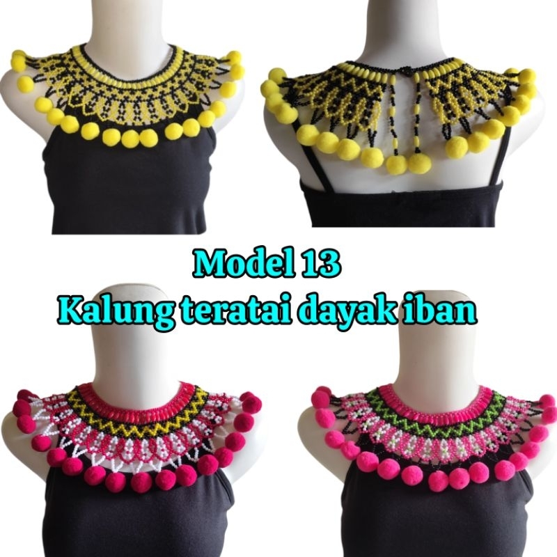 Model 13 - Kalung teratai dayak / kalung dayak / kalung manik dayak / kalung manik manik / kalung da