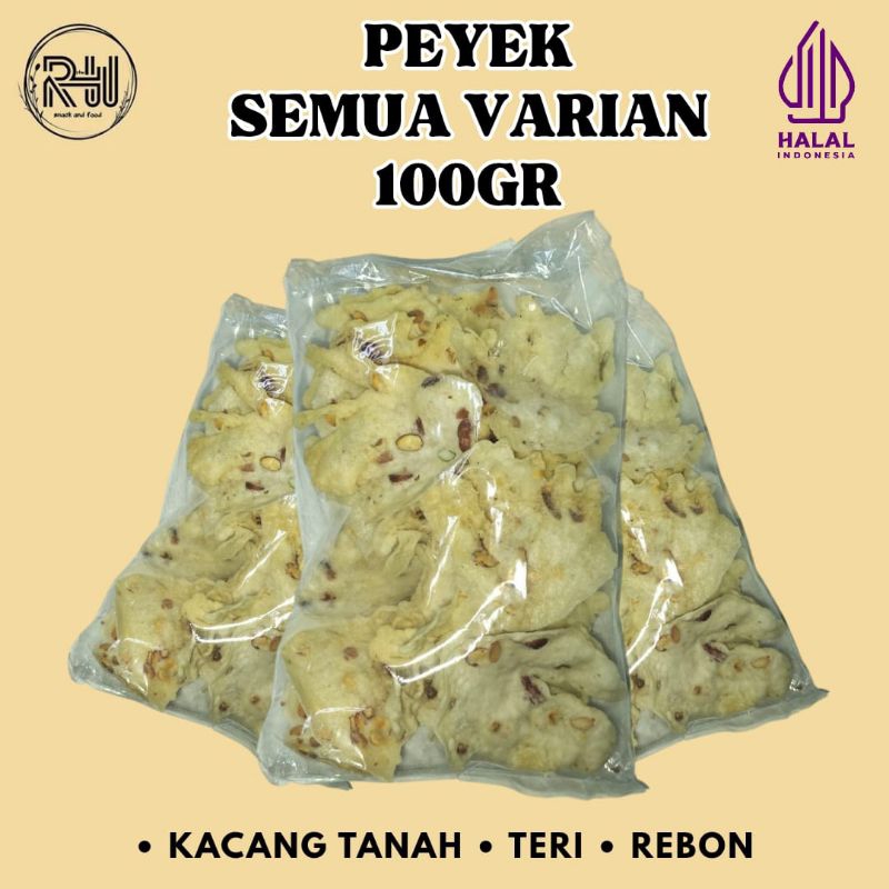 

100gr PEYEK GORENGAN VARIAN RASA KACANG TANAH TERI REBON