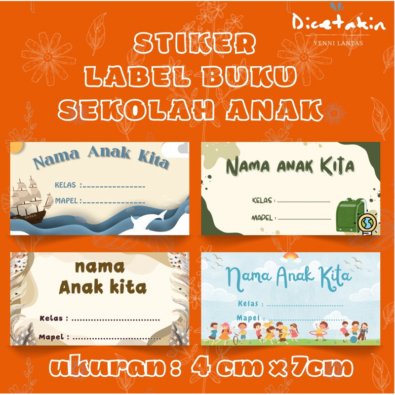 

(PART 3) D'CETAKIN || stiker buku pelajaran anak / label buku custome / stiker buku motif cowok cewek