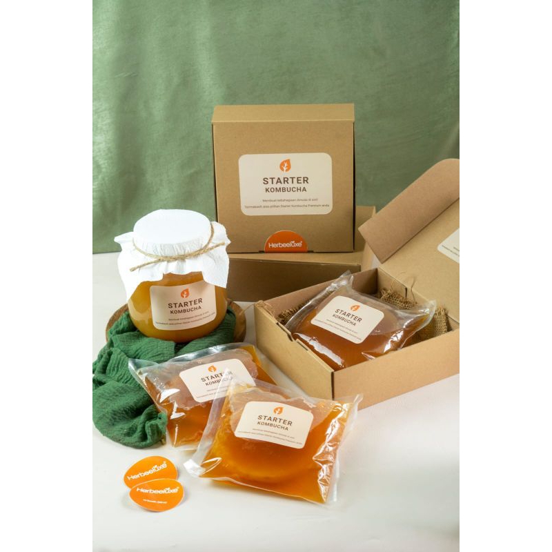 

Paket STARTER & SCOBY Kombucha Premium I Cairan Fermentasi 500ml | Untuk buat 2 Liter Kombucha Sehat