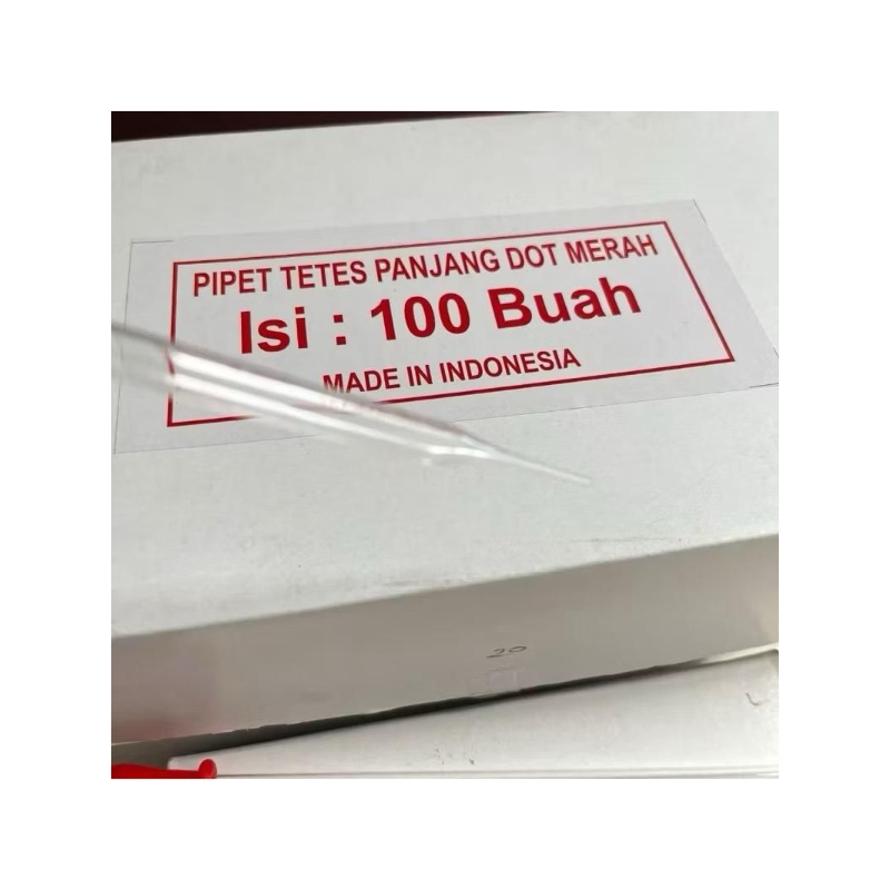 Pipet Kaca Tetes / Kaca Pipet / Kaca Tabung / Kaca Tabung & Pipet Tetes Kaca Dot Merah / 10cm Pendek