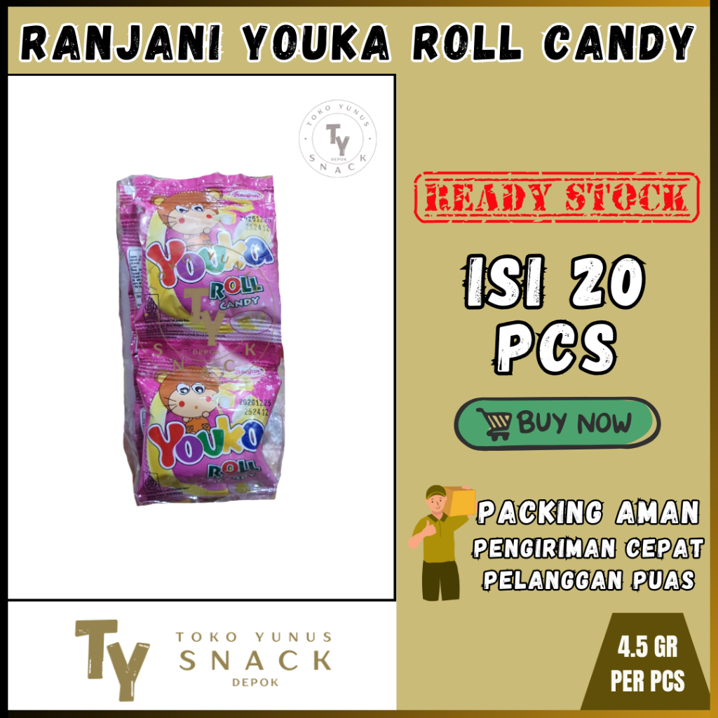 

RANJANI YOUKA ROLL CANDY PACK ISI 20PCS @4.5GR