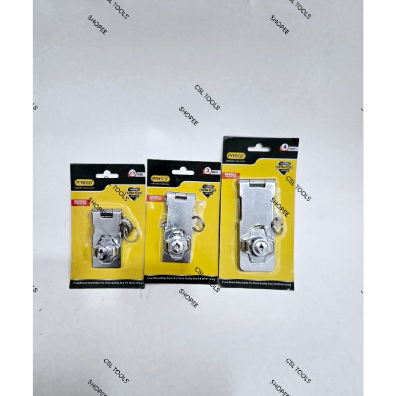 Overval Kunci Pintu 2,5" 3" 4" inch FREED / Overpal Grendel Kunci Pintu / Hasp Lock FREED 2,5" Inch