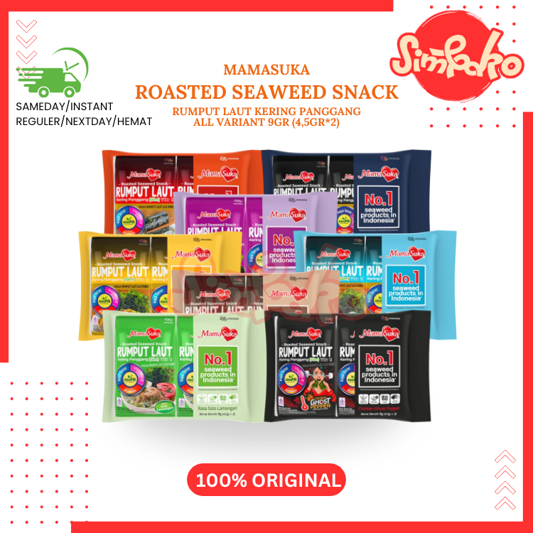 

SIMBAKO - Mamasuka Rumput Laut Panggang isi 2 All Varian Seaweed Nori Original Pedas