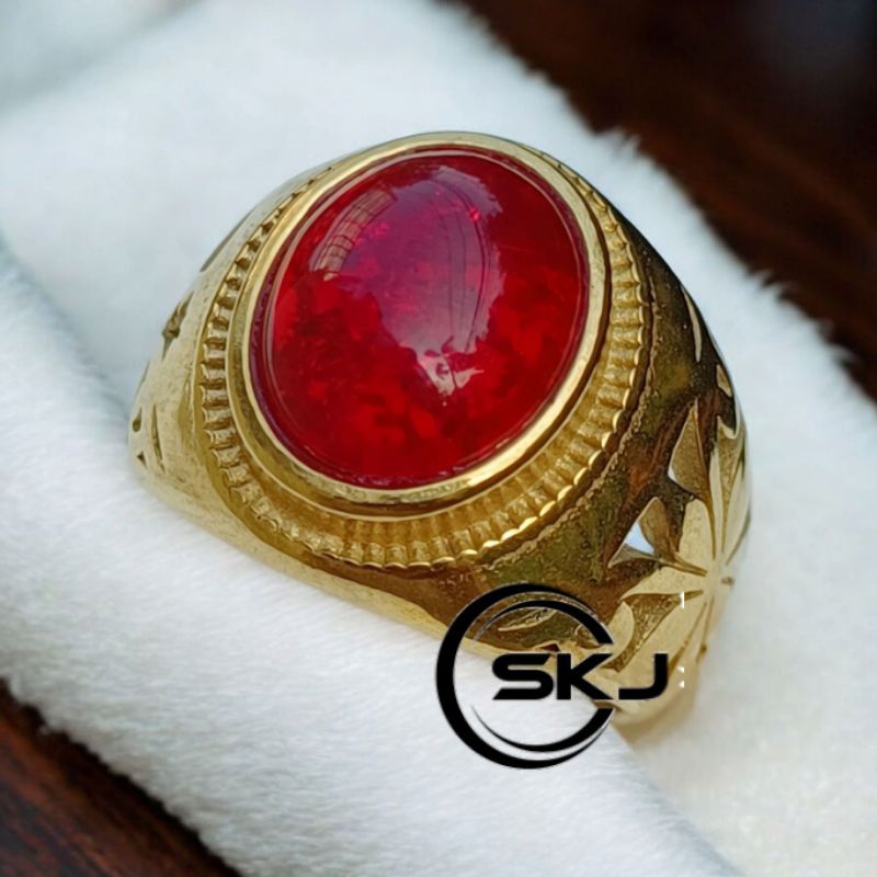 CINCIN BATU MERAH SIAM PECAH SERIBU ASLI BANGKOK