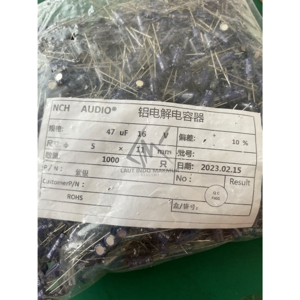 1000 BUAH ELCO 47UF 16V KAPASITOR 1000pcs CAPACITOR KAPASITOR ELKO 47 UF 16 V ups stabilizer