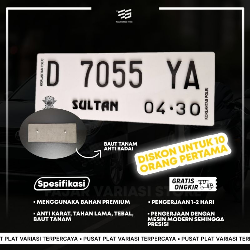 [ FVSPLT14] Plat motor Akrilik 1 pasang | Plat motor akrilik custom nama | Plat motor variasi huruf 