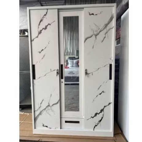 LEMARI BESI 3 PINTU LACI JUMBO