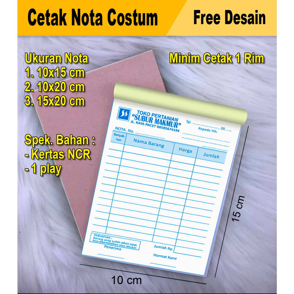 

CETAK NOTA CUSTOM FREE DESAIN