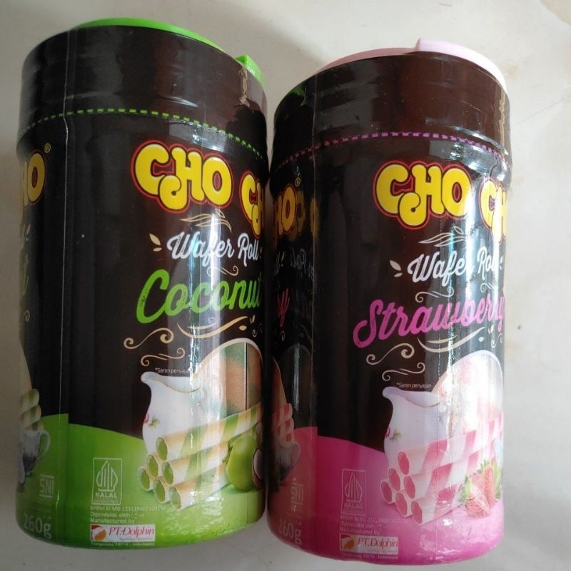 

cho cho wafer roll 260 gram rasa coconut ATW strawberry