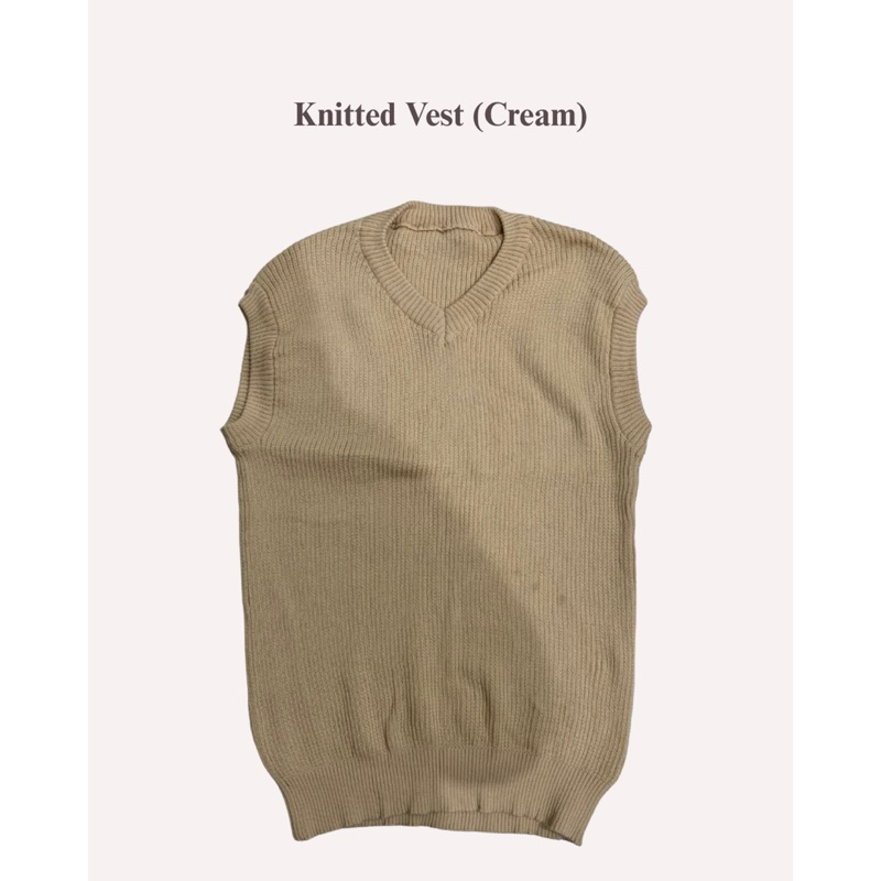 Knitted Vest | Vest Rajut Cream | Rompi | Rompi Rajut Cream