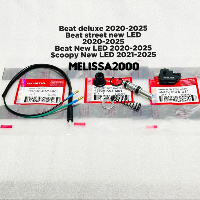 Seal master rem kit depan KO3+Switch rem depan MGS+Switch rem kiri kabel KVY Beat deluxe 2020, Beat 