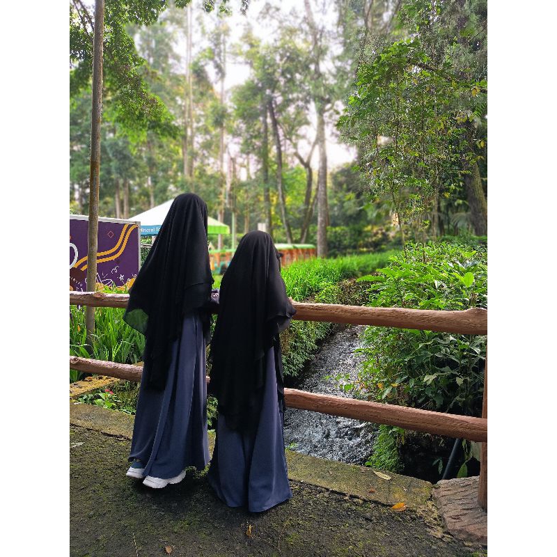 FK Marwa, french khimar anak double layer warna hitam