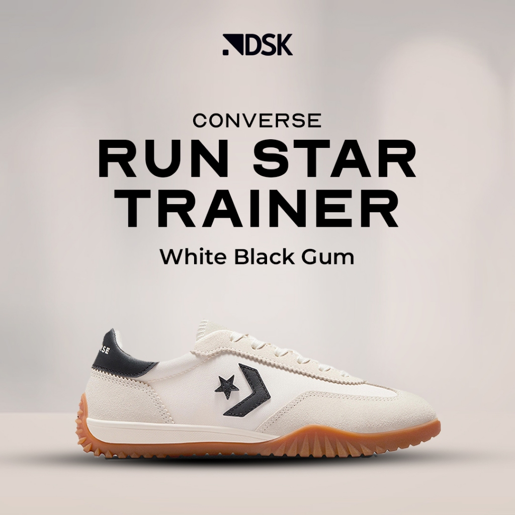 Converse Run Star Trainer White Black Gum 100% Original Sneakers Casual Pria Wanita Sepatu Converse 