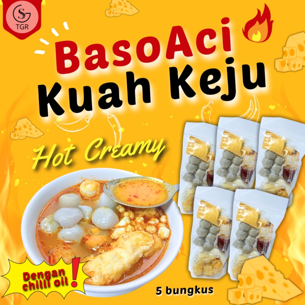 

[CHEESE CREAMY] 5 BKS BASO ACI ORIGINAL KUAH KEJU HOT CREAMY INSTAN FOOD Kaldu Pedas Chili Seblak Cuangki Spicy