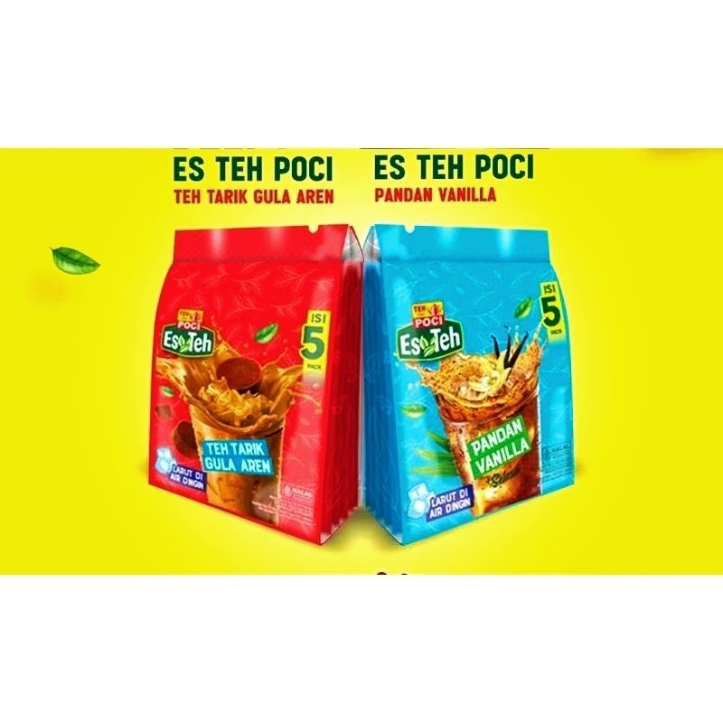 

Es teh POCI Teh tarik gula aren / Pandan vanila pac isi 5 sachet