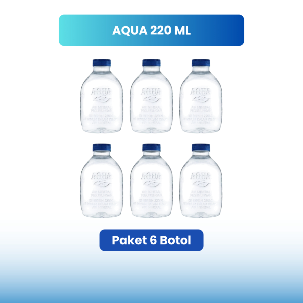 

Jual Aqua Botol 220 ml Paket 6 Botol