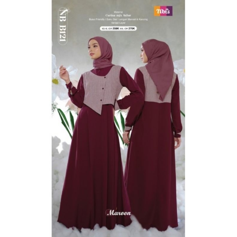 Nibras gamis NB B121maroon