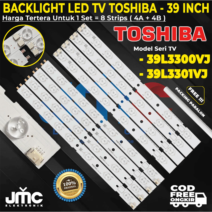BACKLIGHT TV LED TOSHIBA 39 INCH 39L3300 39L3301 39L3300VJ 39L3301VJ 39L LAMPU BL 39L3300 39L3301 39
