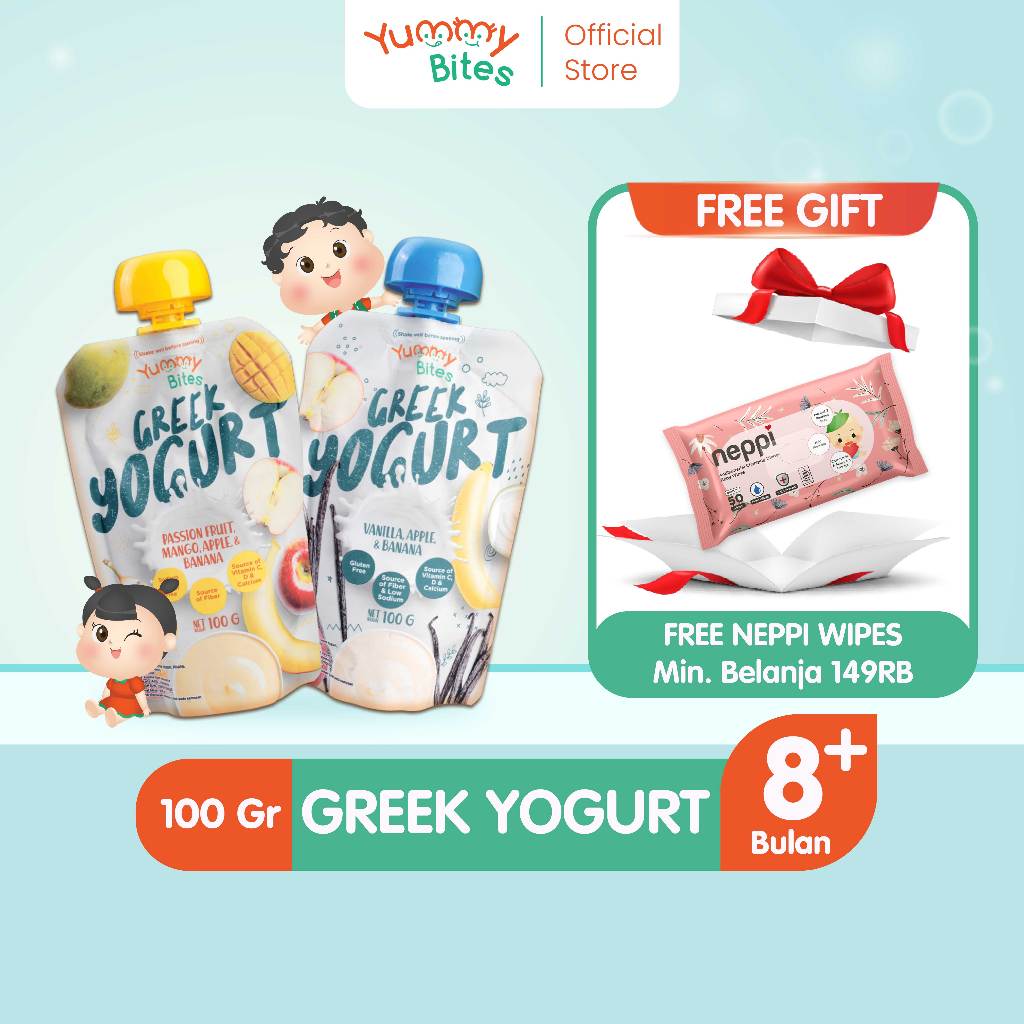 

Yummy Bites Greek Yogurt 100 GR Snack Baby/ Cemilan bayi