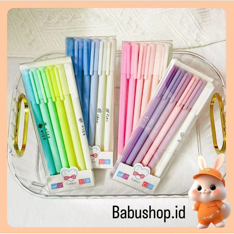 

BBS 1 Set 6Pcs Pena Gel 0.5mm Warna Pastel Pen Gel Aesthetic Pulpen Gel 6 IN 1 Warna Gradasi Pena Gel Set Morandi Color Bolpoint Tinta Gel Cair 6 Pcs Journaling Pen Alat Tulis Kantor Sekolah Lucu