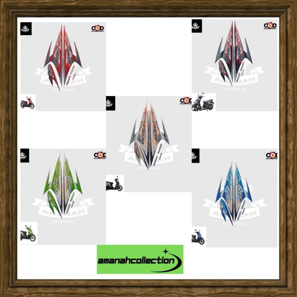 STIKER STRIPING HONDA BEAT KARBU 2012 FULL STIKER LIS BODY MOTOR BEAT KARBU 2012 STANDAR