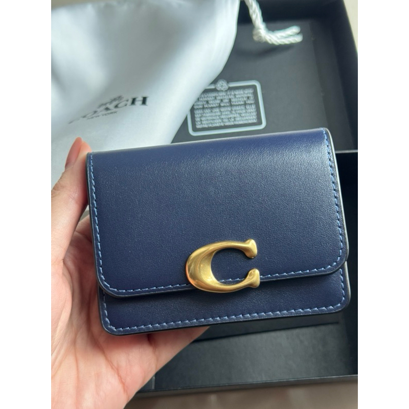 coach bandit card case navy original authentic 100%