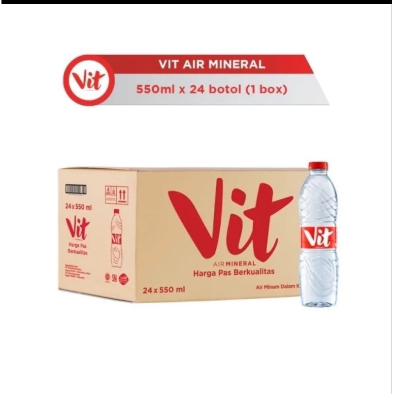 

Vit botol air mineral kemasan 550ml isi 24pcs