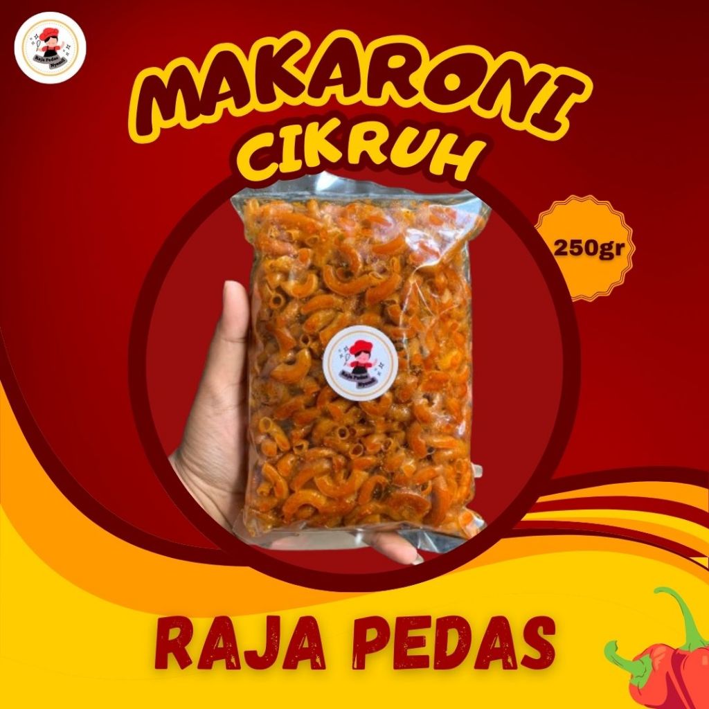 

Makroni cikruh daun jeruk pedas kering 250gr - Rasa Original- pedas gurih - extra pedas