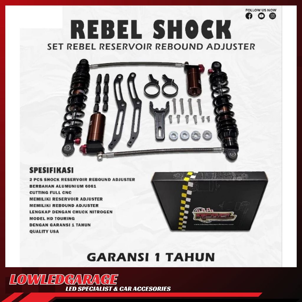 PREMIUM SHOCK SHOCKBREAKER RESERVOIR HARLEY DAVIDSON TOURING REBEL