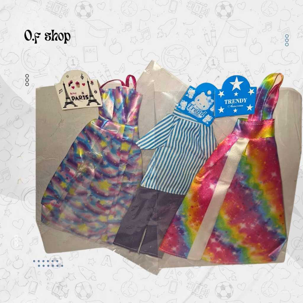 Jual mainan berbie // baju berbie 3 pcs // aksesoris berbie