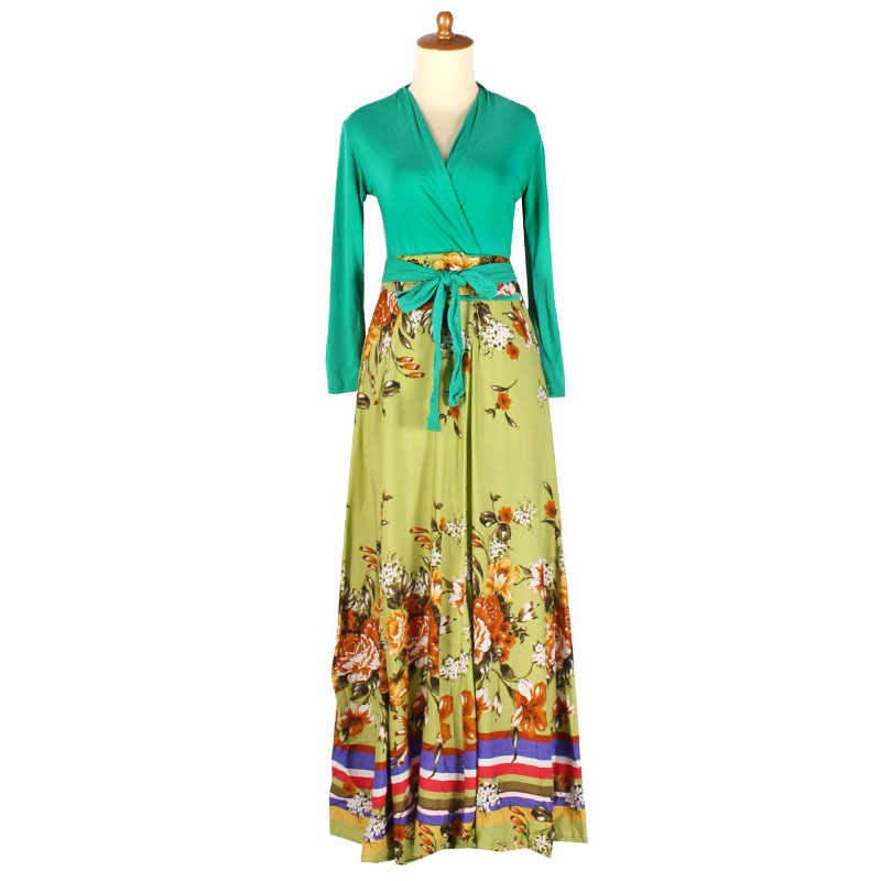 Iyesh 2107 Busana Baju Pakaian Fashion Muslim Wanita Maxi Kimono Gamis Dress Lengan Panjang Kaos Kat