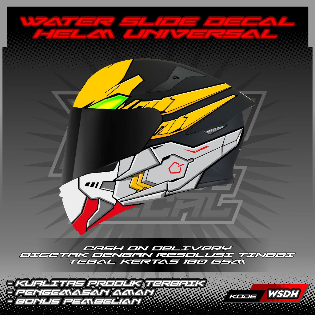 WATER SLIDE DECAL HELM UNIVERSAL MOTIF GUNDAM BARBATOS LUPUS REX | WATER SLIDE DECAL