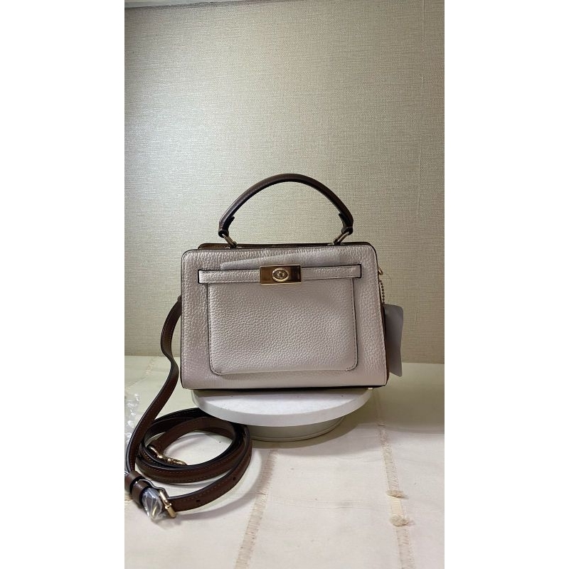 Coach mini lane top handle in colorblock penny multi