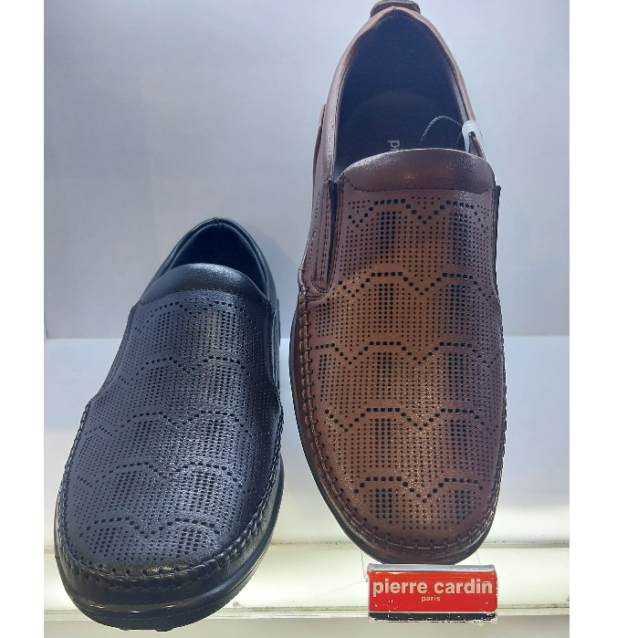PIERRE CARDIN 1811 Sepatu kulit  Casual Pria Warna Black & Dark Brown