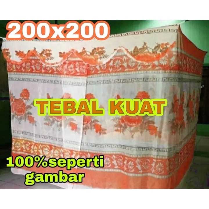 KLAMBU KOTAK GANTUNG MOTIF SB BUNGA TEBAL UKURAN JUMBO 200x200 / 300x200 KELAMBU KAMAR TIDUR