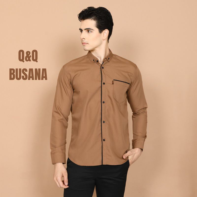 Baju Pria kemeja pria lengan panjang motif keren hem baju pria kemeja casual panjang premium