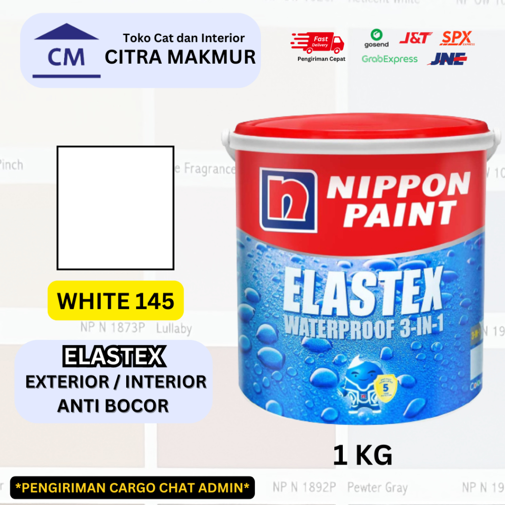 Nippon Elastex WHITE 145 - 1 Kg (Cat Putih ANTI BOCOR Nippon Paint)