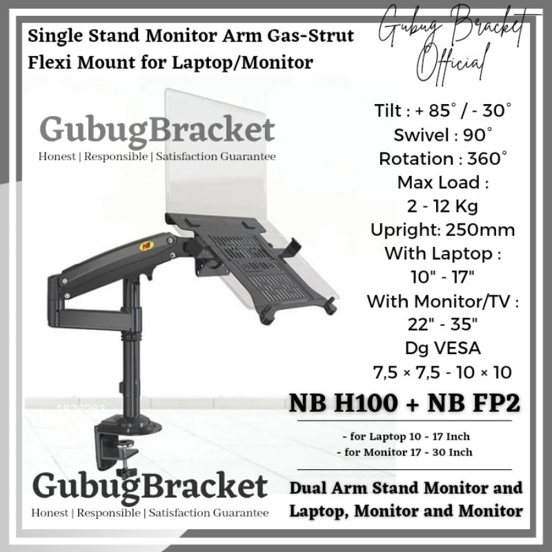 Bracket Laptop Notebook Bracket Laptop Stand Jepit Meja Adjustable