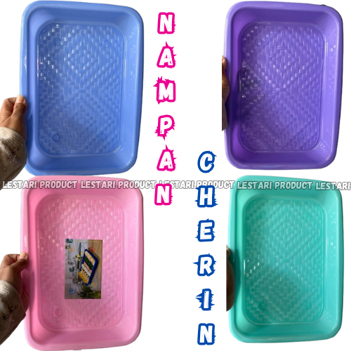 (6PCS) NAMPAN PLASTIK/NAMPAN MURAH/BAKI PLASTIK/BAKI/NAMPAN/NAMPAN PLASTIK MOTIF ANYAM/NAMPAN CHERIN