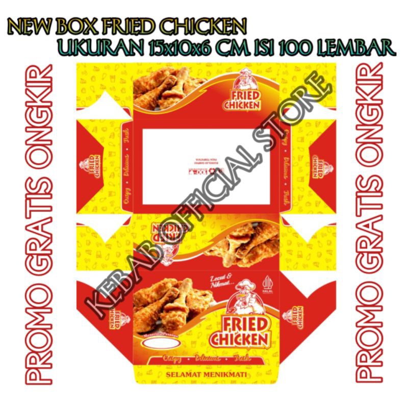 

KEMASAN FRIED CHICKEN 100 LEMBAR IVORY LAMINASI 15x10x6 CM VIRAL | KARDUS BOX CHICKEN TERBARU