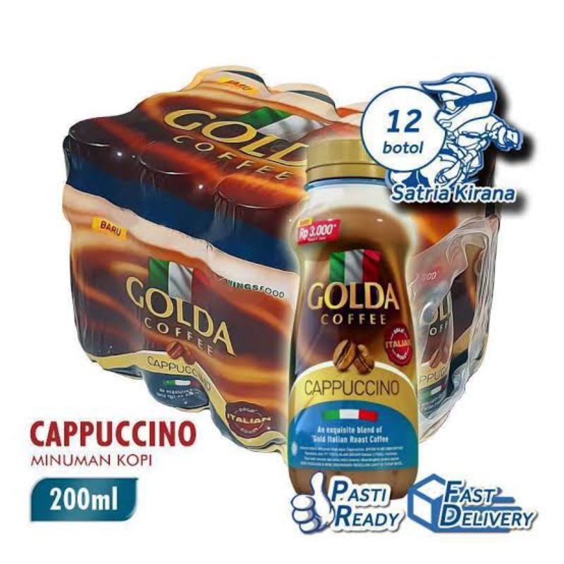 

1 PAK GOLDA COFFE DOLCE | CAPPUCINO MINUMAN KEMASAN NETTO 12 PCS X 200 ML
