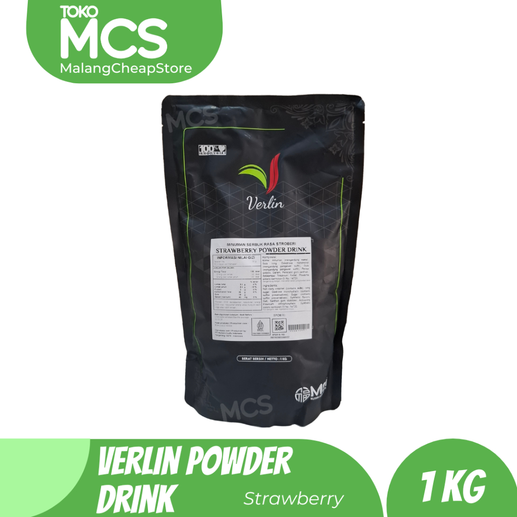 

VERLIN Bubuk Minuman rasa STRAWBERRY / Verlin Bubble Drink 1kg